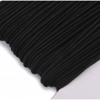 Cordon en caoutchouc 1mm noir