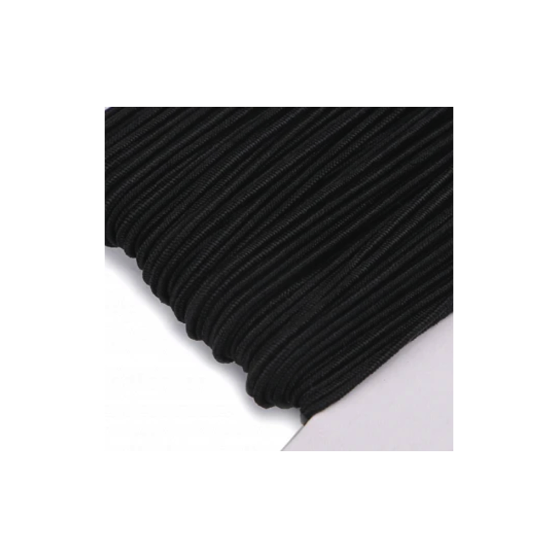Cordon en caoutchouc noir 1 mm