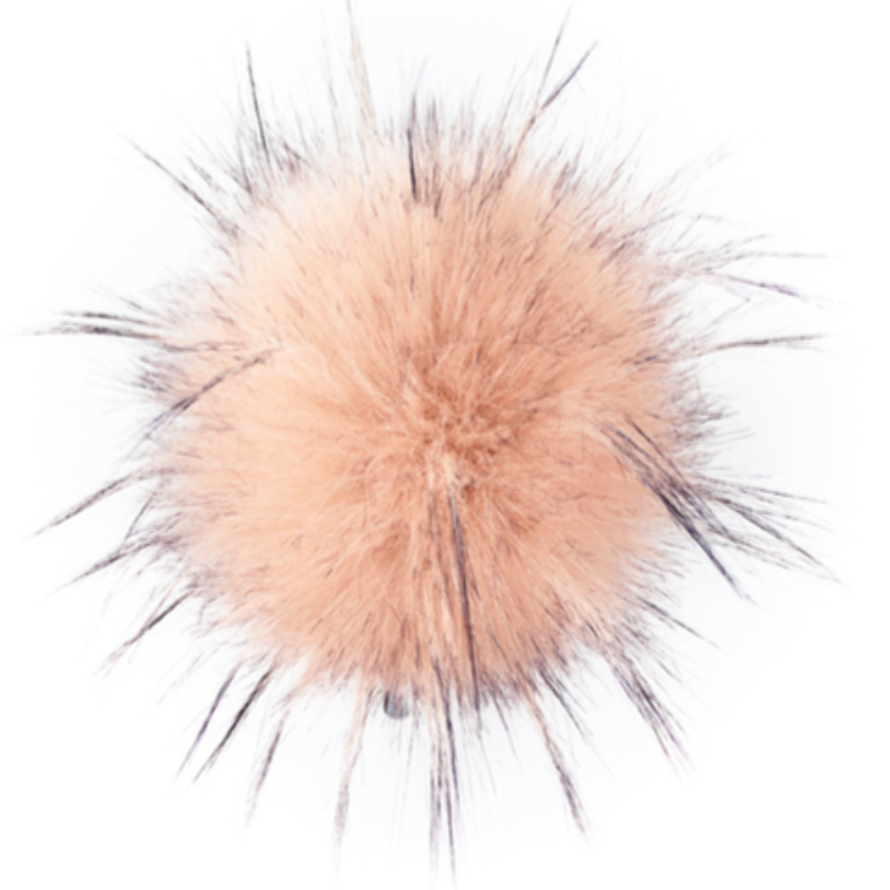 Pompon en fausse fourrure - Raccoon quartz pêche