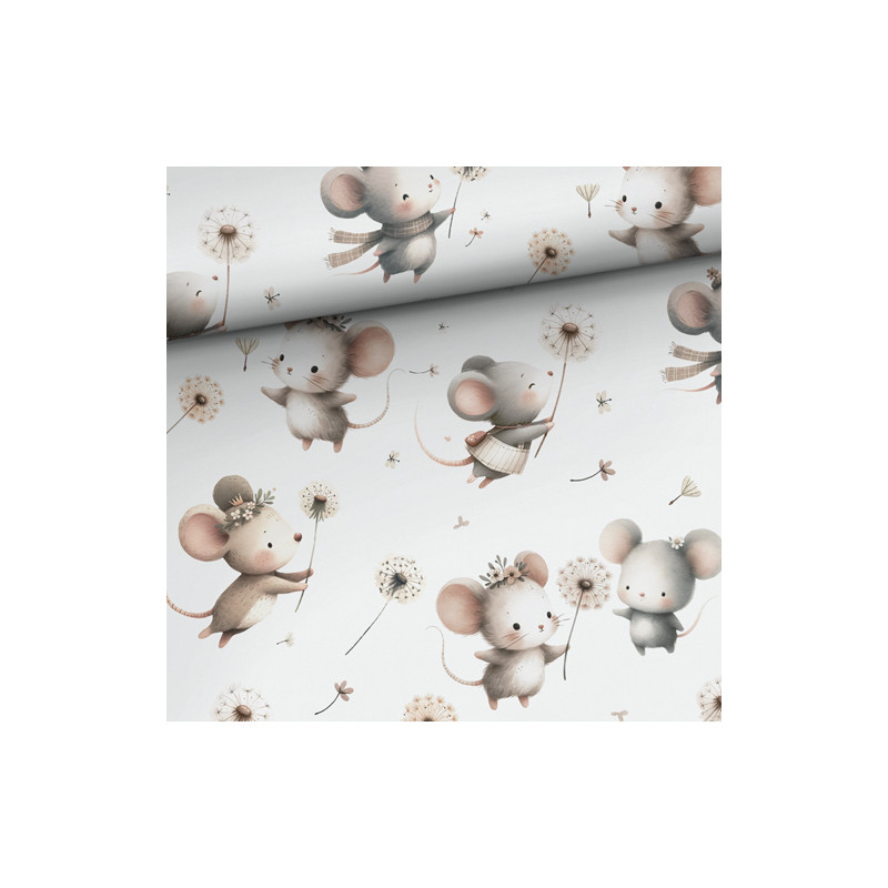 Cotton - Mice and Dandelions white