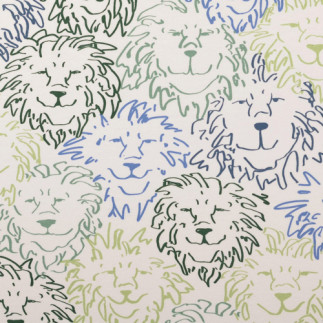 Jersey - Lion head blue/green on white