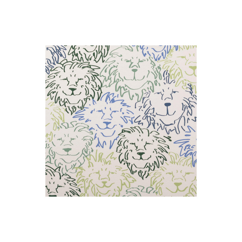 jersey - Tête de lion bleu/vert sur blanc