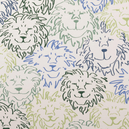 Jersey - Lion head blue/green on white