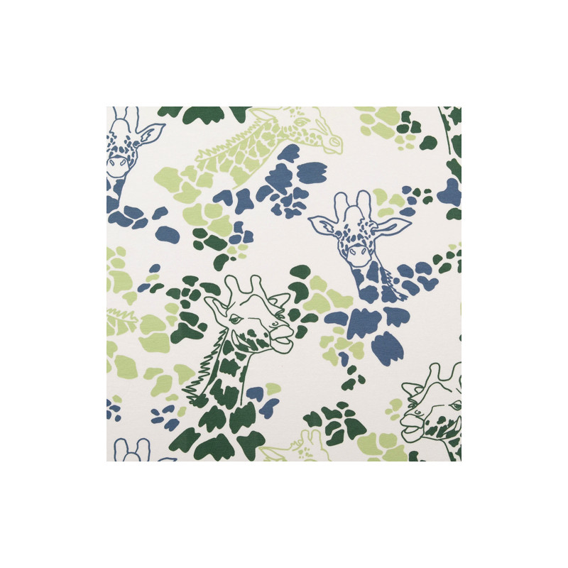 jersey - Tête de girafe bleu/vert sur blanc