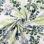 jersey - Tête de girafe bleu/vert sur blanc