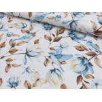 Canevas - Oiseaux fleuris rétro blanc cassé