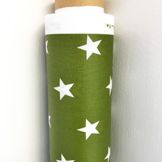 Toile cirée - Poppy Stars vert olive