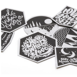 Feuille d'étiquettes SnapPap - noir/argent - Gras