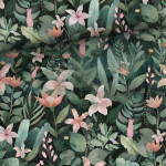 French Terry - Dschungel Blumen grün