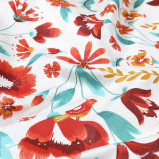 Acrylic oilcloth - Blossom song white