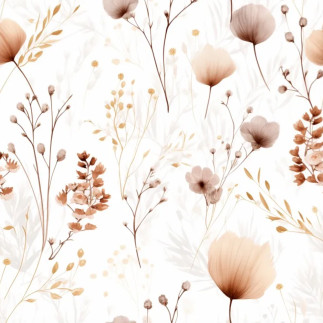 Jersey - Floral big, white
