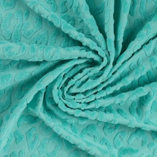 Jersey - Jacquard Leo vert turquoise