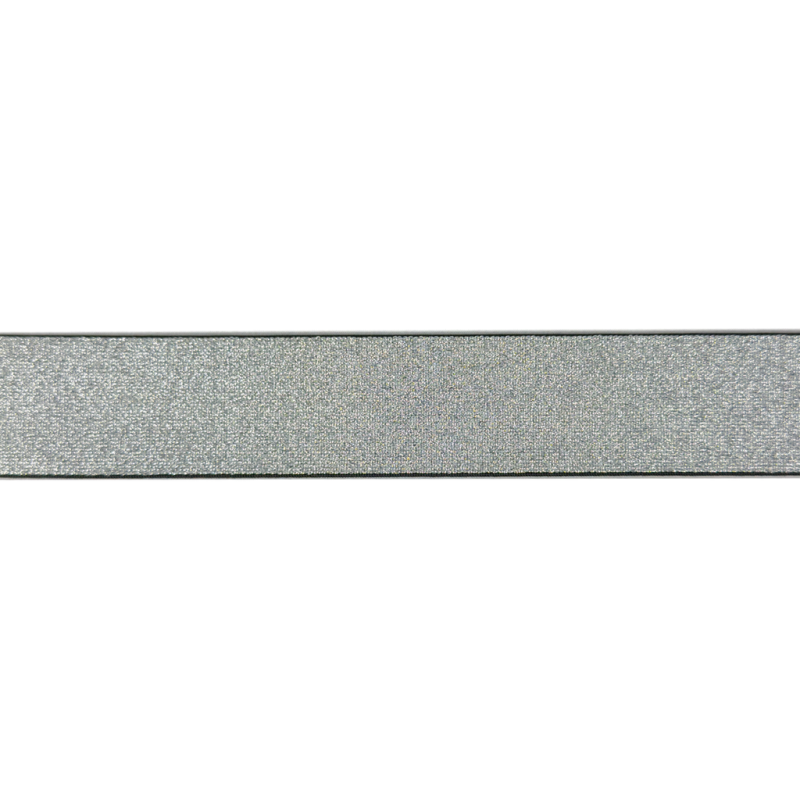 Bande élastique - 25 mm pailletée argent