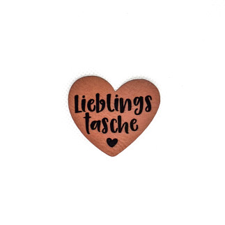 synthetic leather label - Mrs Mint - Favorite bag heart