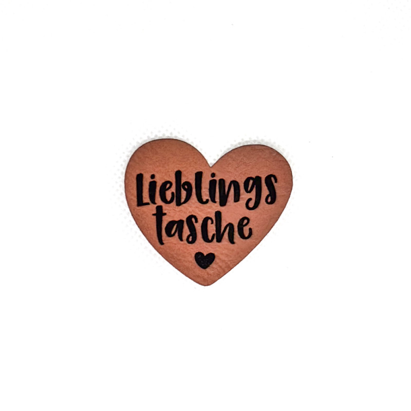 synthetic leather label - Mrs Mint - Favorite bag heart