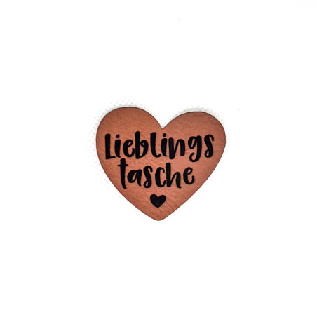 synthetic leather label - Mrs Mint - Favorite bag heart