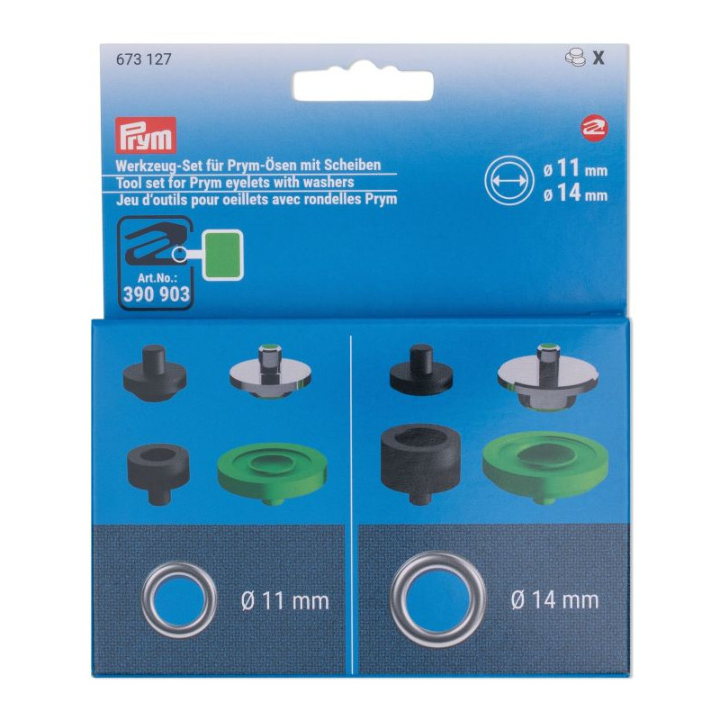Jeu d'outils Prym pour œillets et rondelles 11 mm et 14 mm (673127)