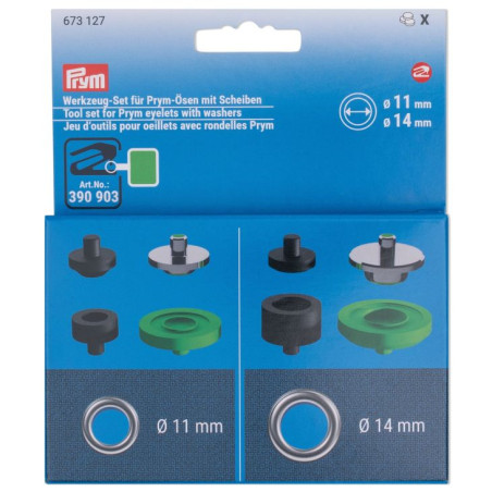 Prym tool set eyelets and washers 11mm & 14mm (673127)