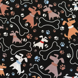 Canvas decoration - dogs and bones black