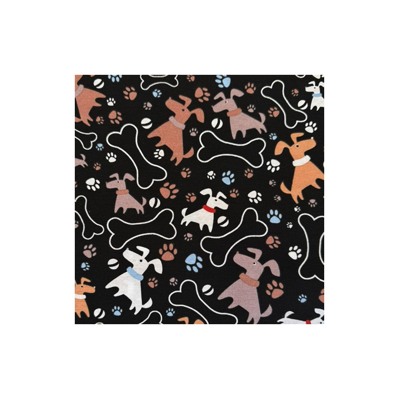 Canvas decoration - dogs and bones black
