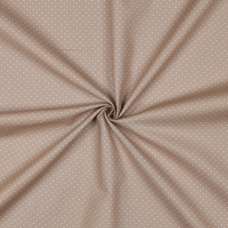 Cotton - dots sand / white