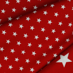 Cotton popline - stars red (v)