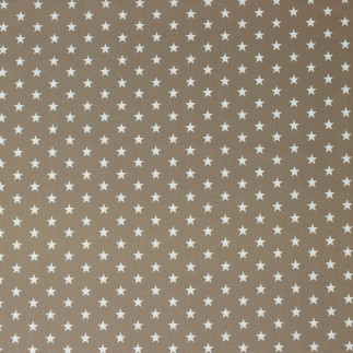 coton tissé - Étoiles taupe