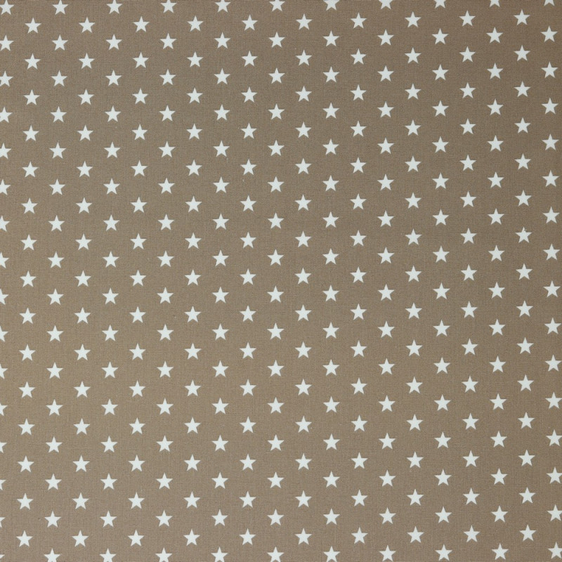 coton tissé - Étoiles taupe
