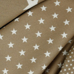 coton tissé - Étoiles taupe