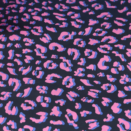 Acrylic oilcloth - Leo black / pink