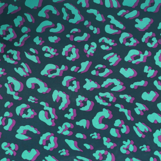 tissu enduite acrylique - Leo pétrole / menthe