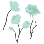 Iron-on transfers - Mrs Mint Design - Poppy set mint
