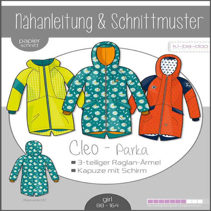 Ki-Ba-Doo children's parka Cleo with raglan sleeves