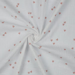 double gauze - Small hearts, white