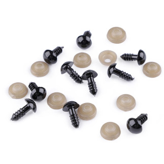 Sicherheitsaugen schwarz 12mm - 10er Pack