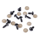Sicherheitsaugen schwarz 12mm - 10er Pack