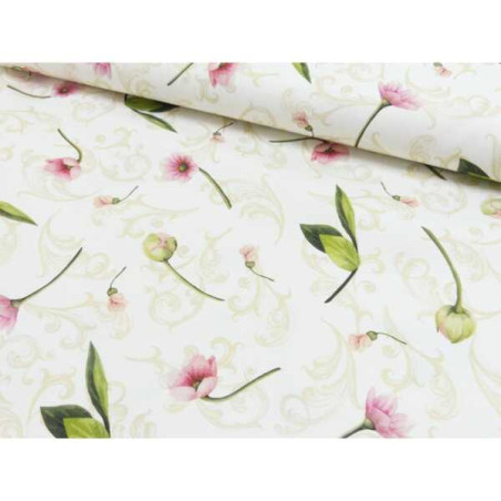 Canvas - Romantic Flowers off white