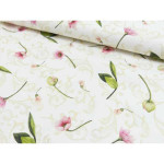 Canevas - Fleurs romantiques blanc cassé