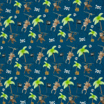 Jersey - Ahoy! Monkeys dark blue by Mrs Mint Design