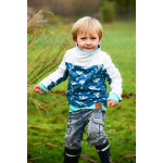 jersey – Ahoy! Shark, bleu foncé, par Mrs Mint Design