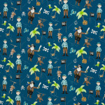 jersey – Ahoy! Pirates, bleu foncé, par Mrs Mint Design