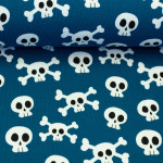 Jersey - Ahoi! Totenkopf, dunkelblau by Mrs Mint Design