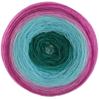 Lana Grossa - Merino Lace Aquarell - petrol/türkis/fuchsia (003)