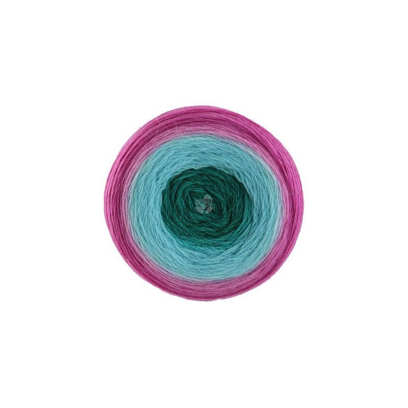 Lana Grossa - Merino Lace Aquarell - petrol/turquoise/fuchsia (003)
