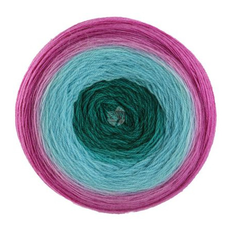 Lana Grossa - Merino Lace Aquarell - petrol/türkis/fuchsia (003)