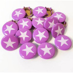 Snap on button star purple - 10 pieces