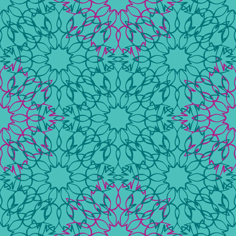 viscose voile - mandala, turquoise