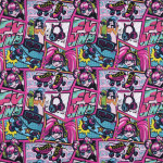 Acrylic oilcloth - Anime Grils fuchsia