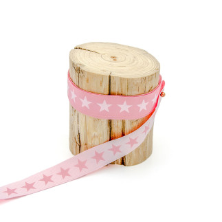 Webbing - Urmelis Stoffwelt - Double Stars pink / light pink