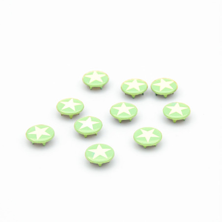 Bouton pression - Urmelis Stoffwelt - Étoile vert clair
